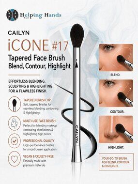 Cailyn iCONE #17 Tapered Point Face Brush - Bronze, Blend, Contour, Highlight